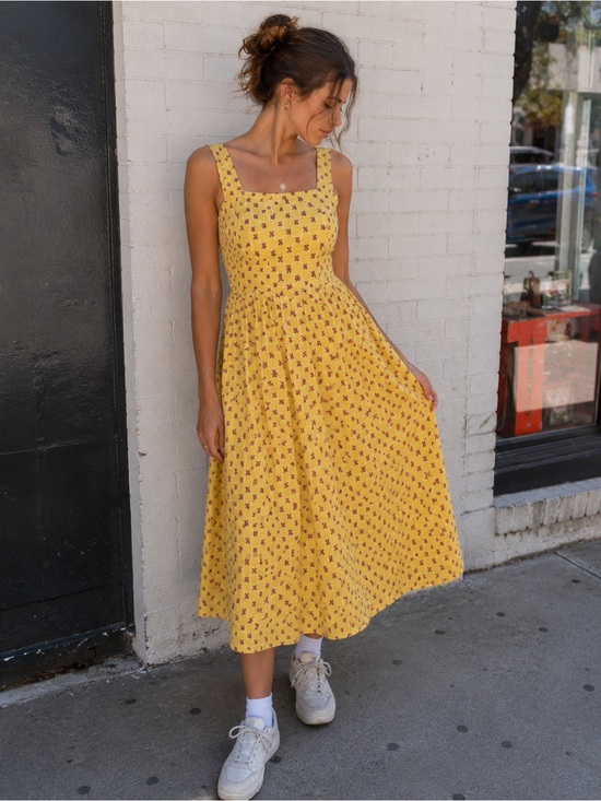 April Cornell Dresses & Skirts - April Cornell Yellow Floral Prairie Dress Cottagecore Fairytale Whimsical Medium